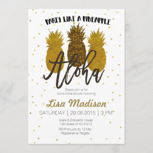 Fiesta como una tarjeta Baby Shower de piña