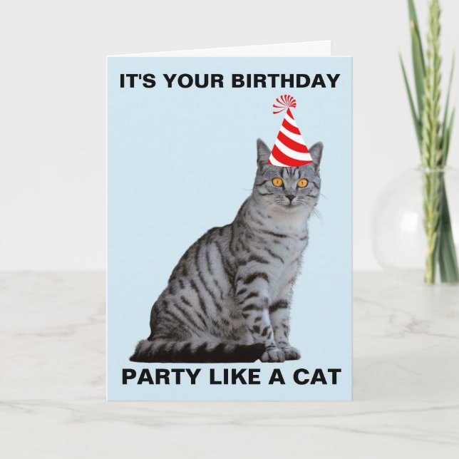 FIESTA COMO UNA TARJETA DE CUMPLEAÑOS CAT (Anverso)