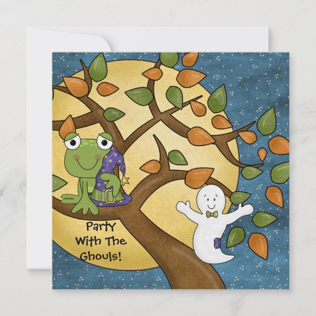 Fiesta con la invitación de Halloween de los (Anverso)
