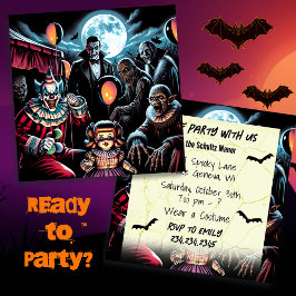 Fiesta con nosotros Zombie, Clown, Vamp Halloween