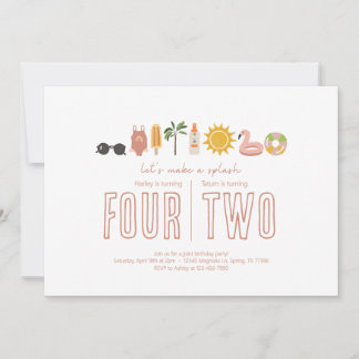 Fiesta conjunta de cumpleaños - Invitación temátic