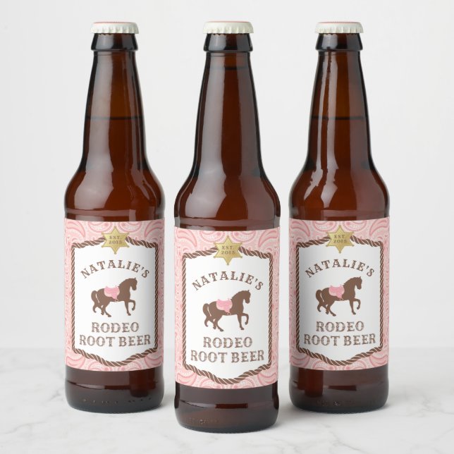 Fiesta Cowgirl | Etiqueta de frasco de cerveza raí (Botellas)