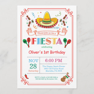 Fiesta Cumpleaños Invitación Mexicana