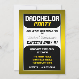Fiesta Dadchelor - Invitaciones amarillas y negras