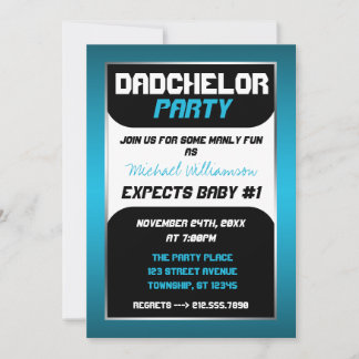 Fiesta Dadchelor - Invitaciones azules y negras