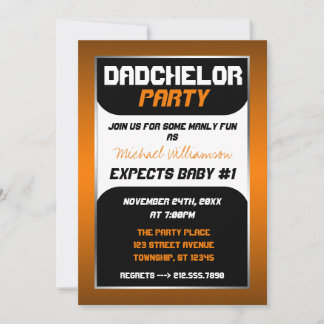 Fiesta Dadchelor - Invitaciones Naranjas y negras