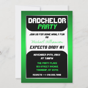 Fiesta Dadchelor - Invitaciones verdes y negras
