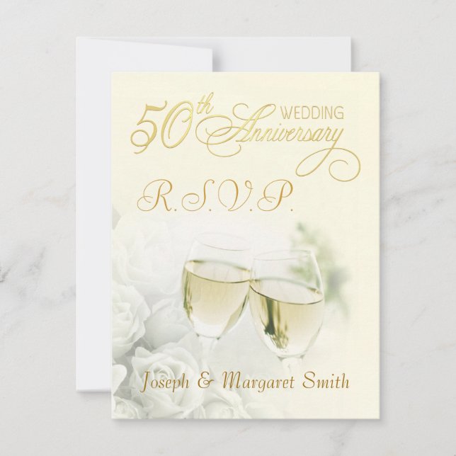 fiesta de 50 años - Tarjetas de respuesta RSVP (Anverso)