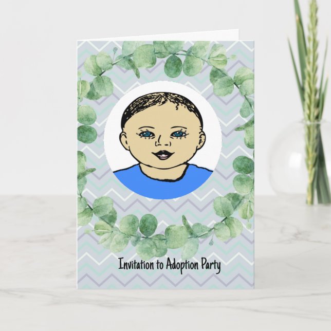 Fiesta de adopción para tarjeta de bebé (Anverso)