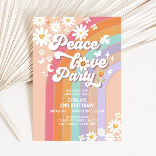 Fiesta de Amor y Paz Invitación Groovy Cumpleaños 