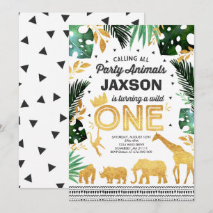 Fiesta de Animales de la Jungla de Invitación a un