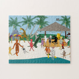 Fiesta de Animales en la Playa Rompecabezas 11x14