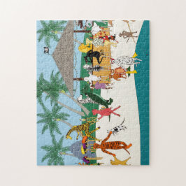 Fiesta de Animales en la Playa Rompecabezas 11x14