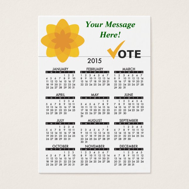 Fiesta de asignación de calendario de tarjetas de  (Frente)