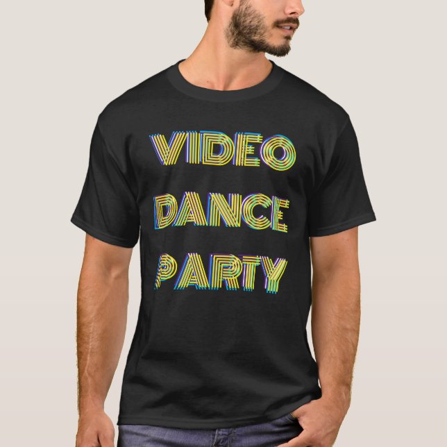 FIESTA DE BAILE DE VÍDEO MERCH Camiseta Oscura bás (Anverso)