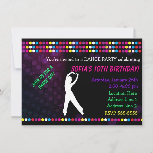 Fiesta de baile Just Dance Disco Ball Invitación (Anverso)