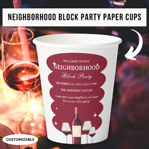 Fiesta de barrio de vino tinto en la cuadra Vaso d