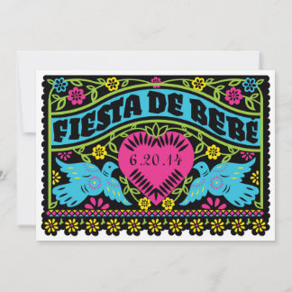 Fiesta de Bebe Colorido Aves Invitación