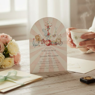 Fiesta de Bebé de Circo Vintage con Invitación de 