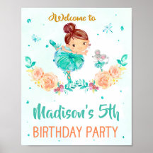 Fiesta de bienvenida Ballerina señal de bienvenida