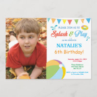 Fiesta de billar Invitación de cumpleaños Splish S