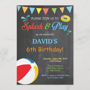 Fiesta de billar Invitación de cumpleaños Splish S