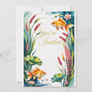 Fiesta de Boda de Pescado Acuario Invitación de Pe