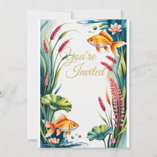 Fiesta de Boda de Pescado Acuario Invitación de Pe