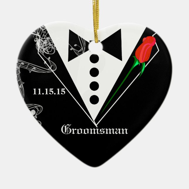 Fiesta de bodas de Groomsman a favor del ornamento (Frente)