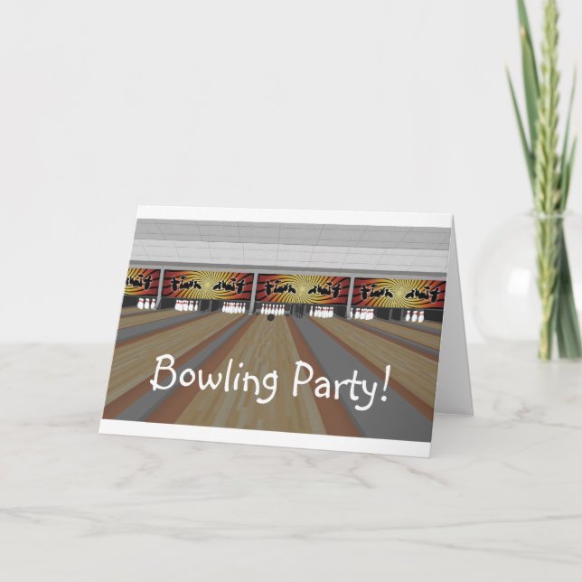 ¡Fiesta de bolas! Calle Bowling: Tarjeta de saludo (Anverso)
