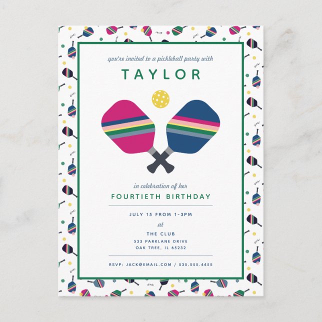 Fiesta de bolas de pólbol Deportes Invitación verd (Anverso)