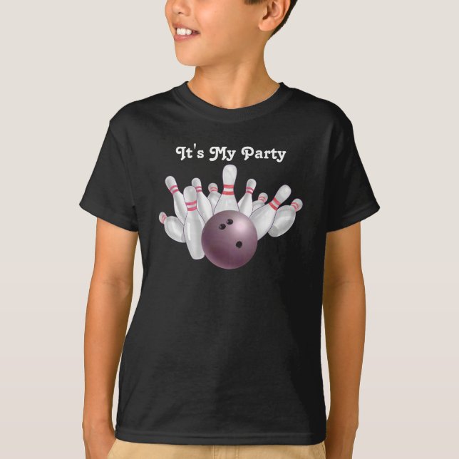 Fiesta de boliche rosado Camiseta oscura (Anverso)