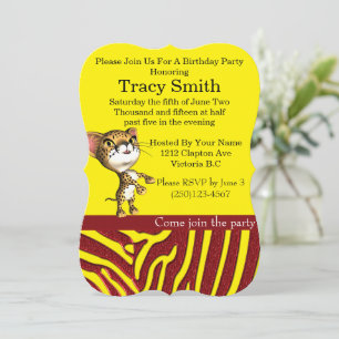 Fiesta de buen gusto Cheetha Invitación de cumplea