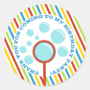 Fiesta de burbujas de chico gracias Pegatina