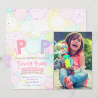 Fiesta de burbujas Invitación de cumpleaños Día de