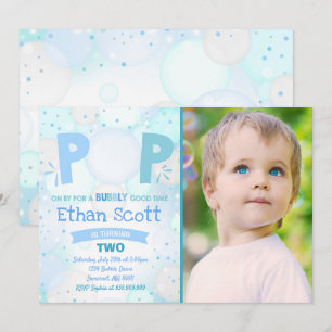 Fiesta de burbujas Invitación de cumpleaños Día de