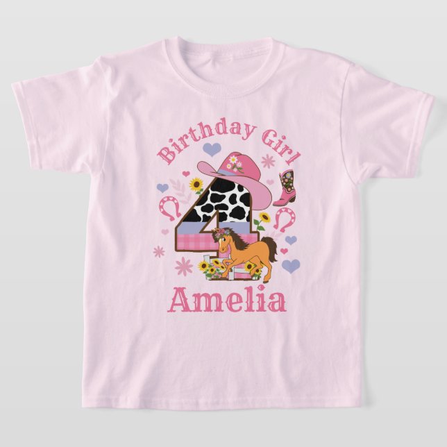 Fiesta de Caballo Camisa de cuarto cumpleaños Rode (Distribución)