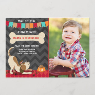 Fiesta de Cachorro de Aniversario de la Invitación