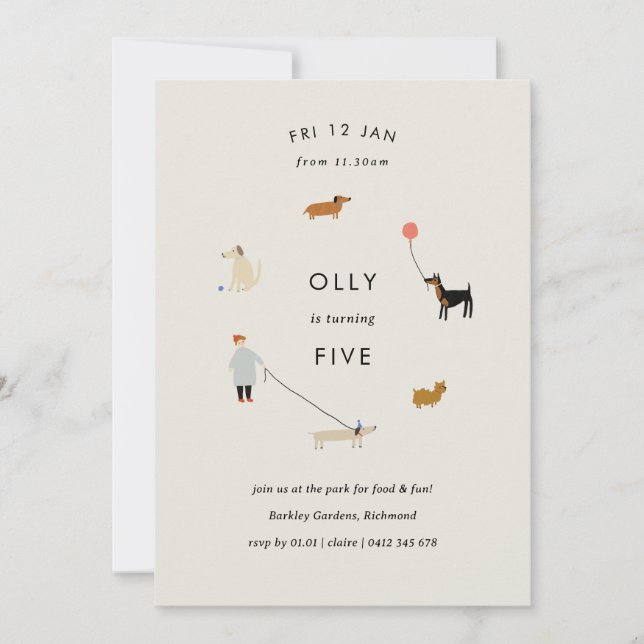 Fiesta de Cachorro Invitación de cumpleaños de per (Anverso)