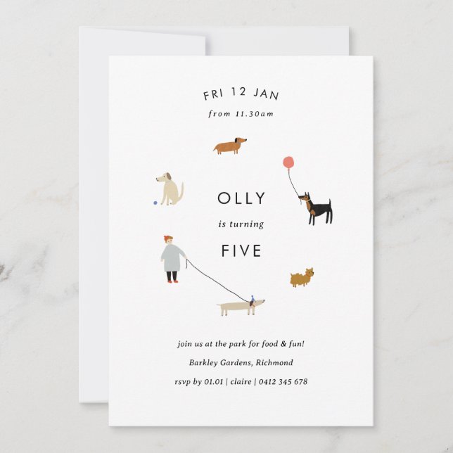 Fiesta de Cachorro Invitación de cumpleaños de per (Anverso)