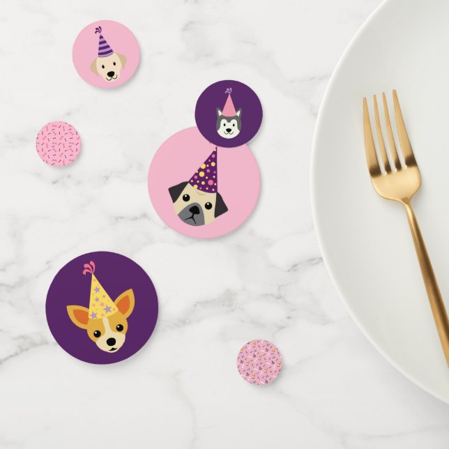 Fiesta de cachorros, Fiesta de perros, confetti ro (Grupo)