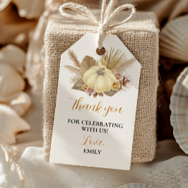 Fiesta de calabaza de Boho otoño Gracias Etiqueta