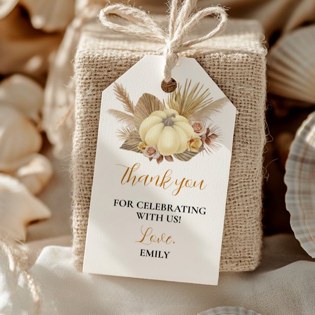 Fiesta de calabaza de Boho otoño Gracias Etiqueta (Subido por el creador)