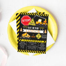 Fiesta de camión de volcado de invitación de cumpl