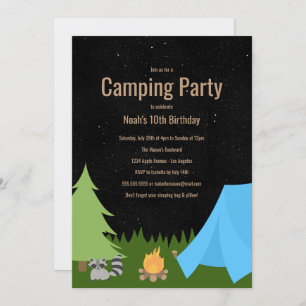 Fiesta de camping para niños Invitación a la fies