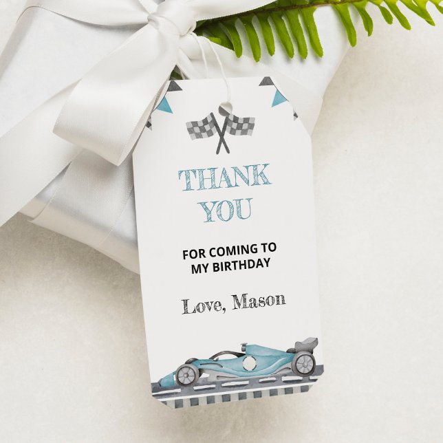 Fiesta de Carreras Cumpleaños Etiqueta de agradeci (Subido por el creador)