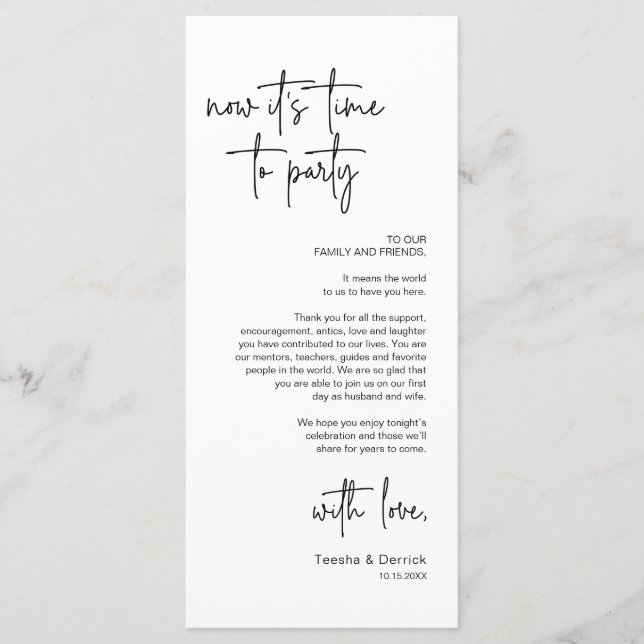 Fiesta De Cena De Lugar Moderno Tarjeta De Agradec (Anverso)