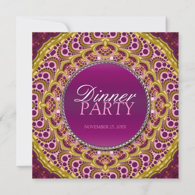 Fiesta de Cena Oriental Exótica Invitación especia (Anverso)