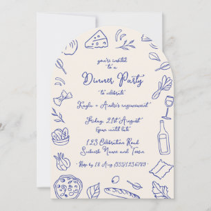 Fiesta de cena Plantilla de invitación para arcos 