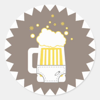 Fiesta de cerveza y pañales | PEGATINAS